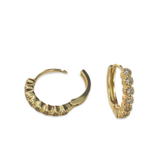 Gold Filled Diamond Cut Pave Huggies
