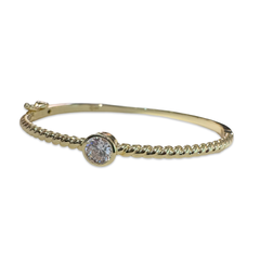 Claire Bezel Bangle Cuff Bracelet