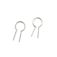 Open Bar Sterling Silver Hoop Huggies