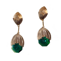 Vintage Drape Crystal Teardrop Drop Earrings