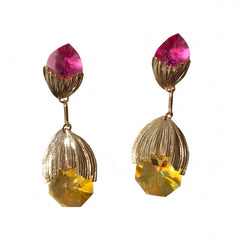 Vintage Drape Crystal Teardrop Drop Earrings
