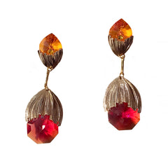 Vintage Drape Crystal Teardrop Drop Earrings