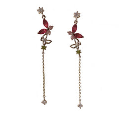 Ruby Butterfly Dangle Earrings