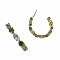 Noellery Birthstone Cluster Hoop Stud Earrings