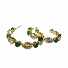 Noellery Birthstone Cluster Hoop Stud Earrings