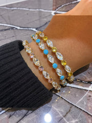 Noellery Birthstone Cluster Bangle Bracelet