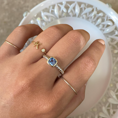 Dyana Cushion Two Tone Gemstone Statement Ring