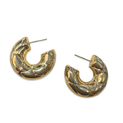 Gold Filled Pattern Tube Hoops