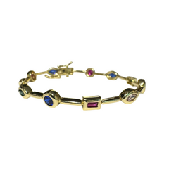Bailey Geometric Rainbow Bezel 7” Tennis Bracelet
