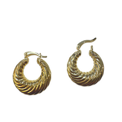 Gold Filled Striped Clasp Hoops