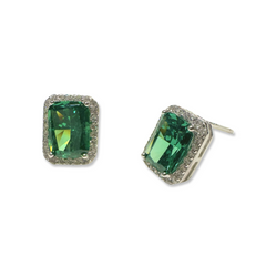 Adriene Birthstone Halo Birthstone Earrings