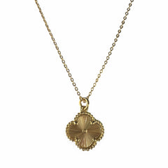 Gold Filled Flora Ridged Pendant Necklace