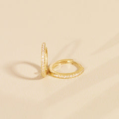 Kristen Clear Pave Huggie Hoops