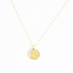 Quinn Crescent Moon Star Pendant Necklace