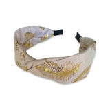 Abby Gold Feather Knot Headband