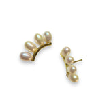 Pearl Curve Stud Earrings