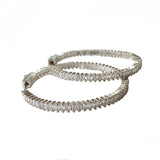 Thin Baguette 1.5” French Clasp Hoops
