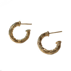 Gold Filled Textured Open Hoops