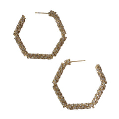 Crysta Sparkle Woven Hexagon Hoops