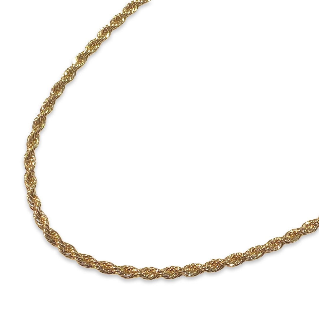 18K Gold Filled Rope Twist 3mm Chain Necklace – Noellery