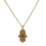 Hamsa Sapphire Necklace