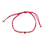 Red Heart Red Thread Adjustable Bracelet