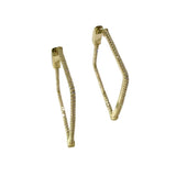 Square Sparkle Outline French Clasp Hoops