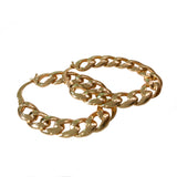 Gold Filled Flat Oval Chain Hoops