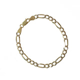 Two Tone Figaro Chain 6mm Thick 7” Bracelet