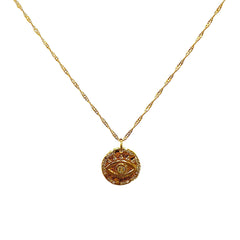 18K Gold Filled 18” Sparkle Evil Eye Round Necklace