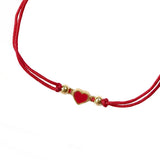 Red Heart Red Thread Adjustable Bracelet