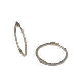 French Clasp Small  1.2 ” Pave Hoops