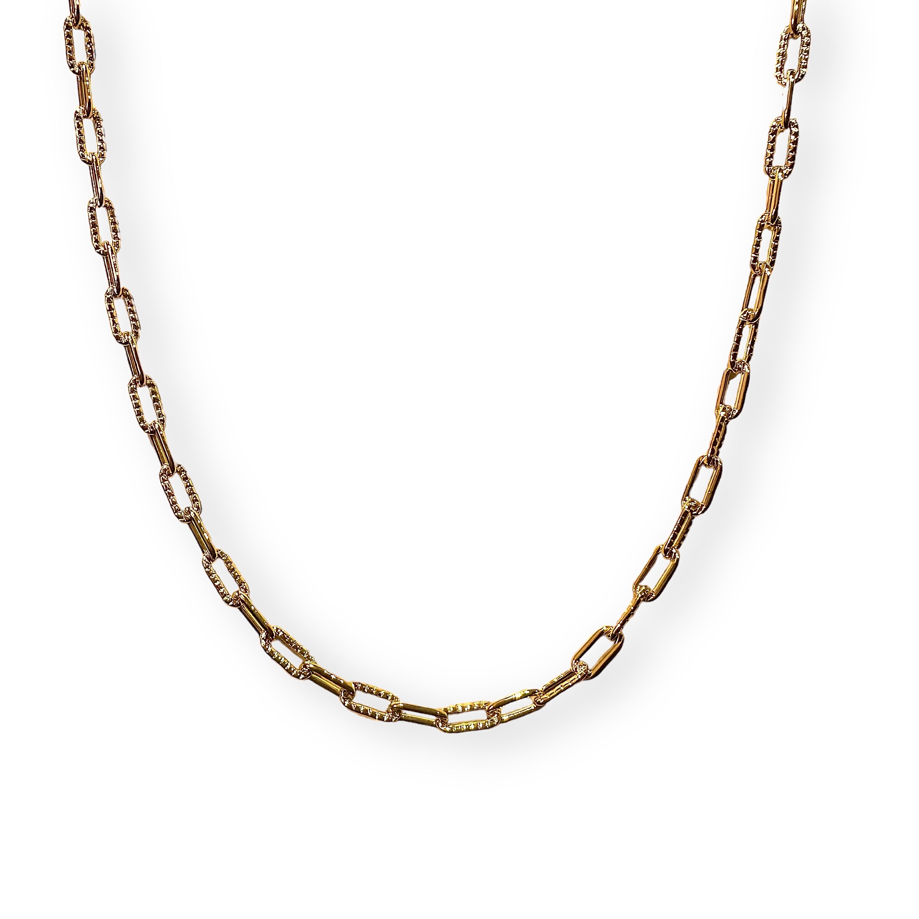 MINODA Gold Chunky Paperclip Chain Necklace For Women 18K Gold Plated Thick  Paperclip link Chain Choker Necklace For Girls (N036), Brass, No Gemstone :  Buy Online at Best Price in KSA -