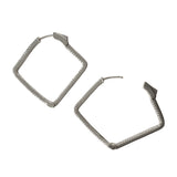 Square Sparkle Outline French Clasp Hoops