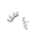 Pearl Curve Stud Earrings