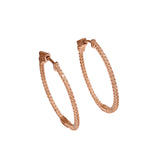 French Clasp Small  1.2 ” Pave Hoops