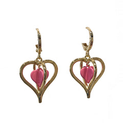 Heart 3D Color Charm Hoop Huggies
