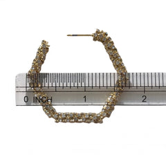 Crysta Sparkle Woven Hexagon Hoops