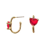 Heart Open Oval Hoop Earrings