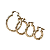 Gold Filled THIN Mini Tube Clasp Hoops
