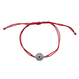Evil Eye Disc Red Thread Bracelet