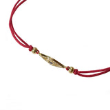 Evil Eye Flat Pendant Red Thread Adjustable Bracelet