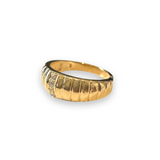Gold Filled Striped Dome Sparkle Ring