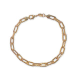 18K Gold Filled Texture Paper Clip Chain Anklet