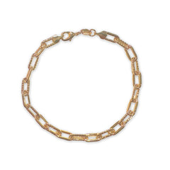 18K Gold Filled Texture Paperclip Chain Anklet