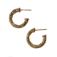 Gold Filled Textured Open Hoops