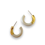 Color Blocking Half Hoop Earrings