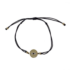 Evil Eye Detailed Disc Thread Bracelet