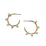 Pearl Vine Hoop Earrings