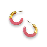 Color Blocking Half Hoop Earrings